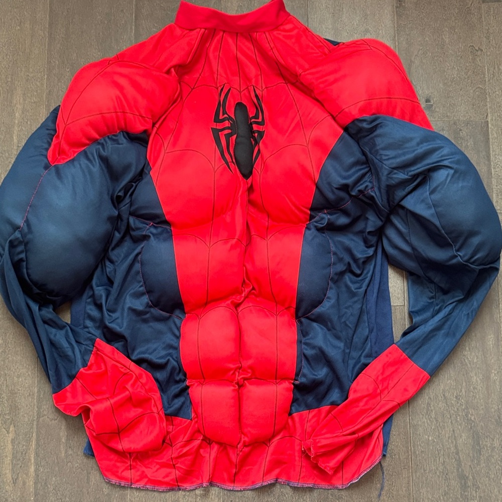 Marvel Spider-Man Padded Muscle Chest Halloween Costume Shirt Top Red Blue
